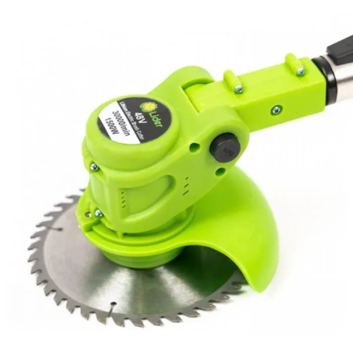 Trimmer electric, acumulator 48V, 1500 W, tija extensibila, rotire 180 de grade, Verde - imagine 2