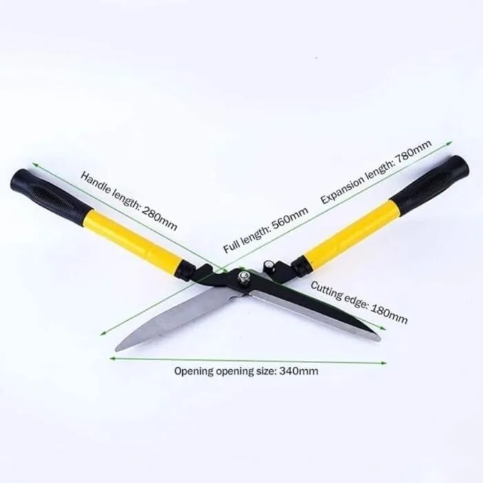 Foarfeca extensibila pentru gard viu, din metal, 58-73 cm, Galben - imagine 2