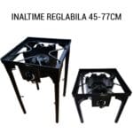 Arzator de Exterior, 2 Arzatoare Gaz, Pirostrie Fonta, GPL, Stabil si Rezistent, Reglabil pe Inaltime, Picioare Detasabile - imagine 2