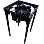 Arzator de Exterior, 2 Arzatoare Gaz, Pirostrie Fonta, GPL, Stabil si Rezistent, Reglabil pe Inaltime, Picioare Detasabile