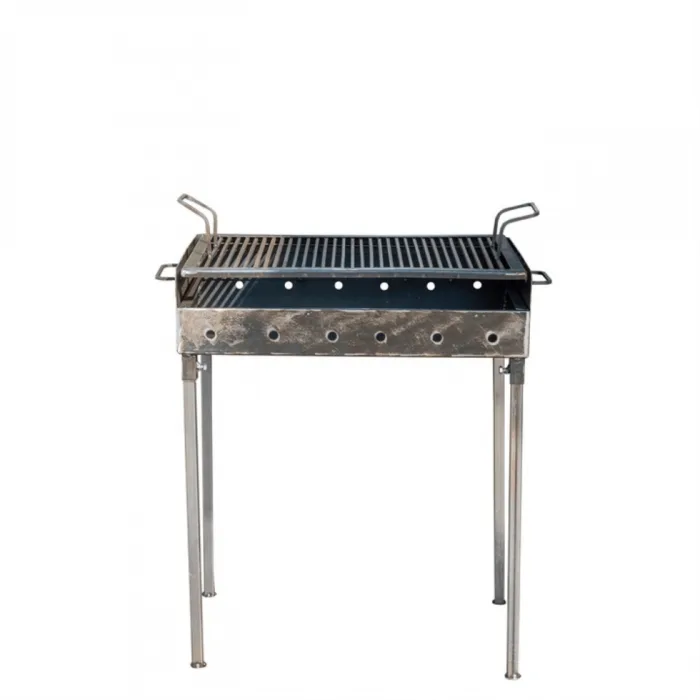 Gratar Metalic pe Carbuni, Picioare detasabile, Sistem de ventilatie, Reglabil pe 2 nivele, Suprafata 60 x 40 cm - imagine 2