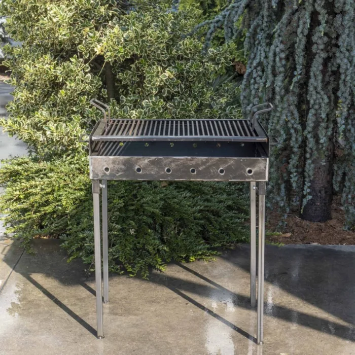 Gratar Metalic pe Carbuni, Picioare detasabile, Sistem de ventilatie, Reglabil pe 2 nivele, Suprafata 60 x 40 cm - imagine 4