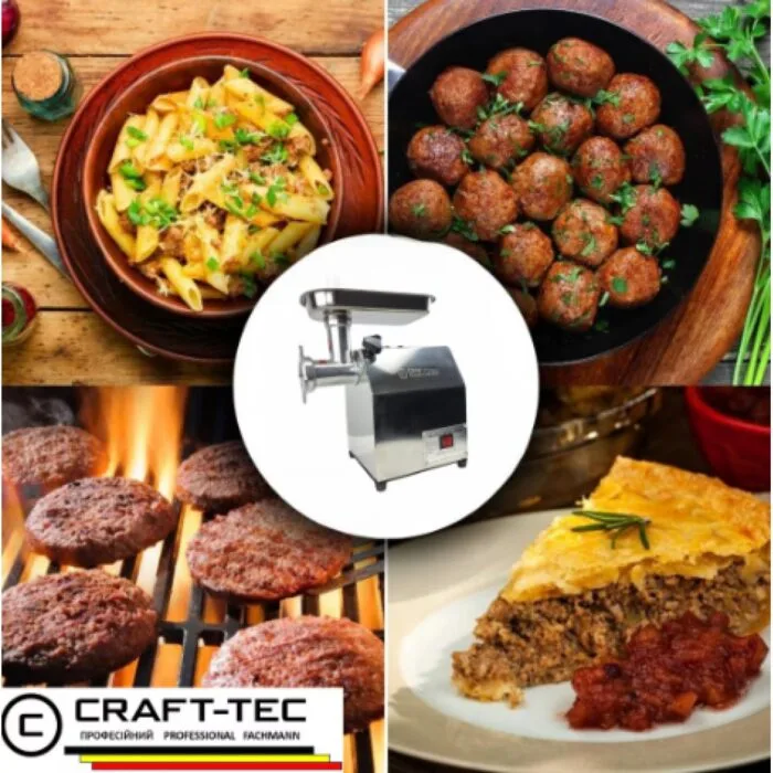 Masina de tocat carne profesionala, 4000W, 250 Kg/h, inox, reductor in baie de ulei, accesorii incluse - imagine 3