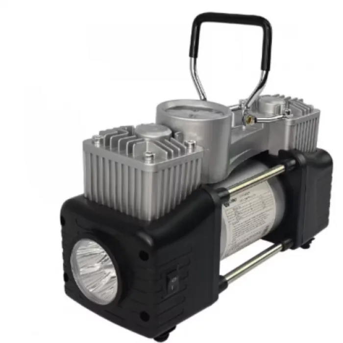 Set Complet de Compresor Auto, 2 cilindri, 12V, Debit de aer de 70L/min, Accesorii incluse, Cutie Depozitare si Transport - imagine 4