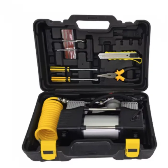 Set Complet de Compresor Auto, 2 cilindri, 12V, Debit de aer de 70L/min, Accesorii incluse, Cutie Depozitare si Transport - imagine 6