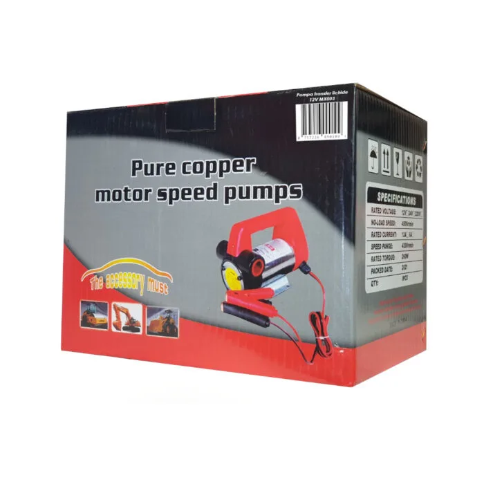Pompa transfer lichide, motorina, ulei, 12V, 260W, autoamorsare, 33 l/min, 4200 rpm - imagine 5