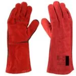 Manusi protectie (palmari), pentru sudor, 35cm, confectionate din spalt bovina, Rosu