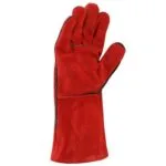 Manusi protectie (palmari), pentru sudor, 35cm, confectionate din spalt bovina, Rosu - imagine 2