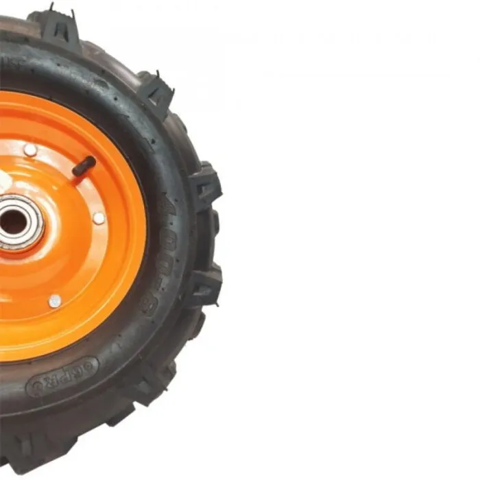 Roata motocultor 400-8, ax de 20 mm, cu rulment, tractiune optima si stabilitate, Portocaliu - imagine 2
