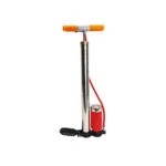 Pompa auto cu manometru, cilindru metal si maner din metal cu protectii de plastic, 54 x 14 x 6 cm