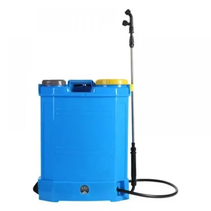 Pompa Stropit Electrica 16L, Vermorel, Acumulator 12V 8Ah, Prindere Rucsac, Lance Metalica Telescopica, 4 Duze Incluse