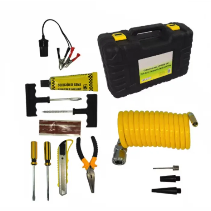 Set Complet de Compresor Auto, 2 cilindri, 12V, Debit de aer de 70L/min, Accesorii incluse, Cutie Depozitare si Transport - imagine 5