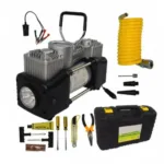 Set Complet de Compresor Auto, 2 cilindri, 12V, Debit de aer de 70L/min, Accesorii incluse, Cutie Depozitare si Transport